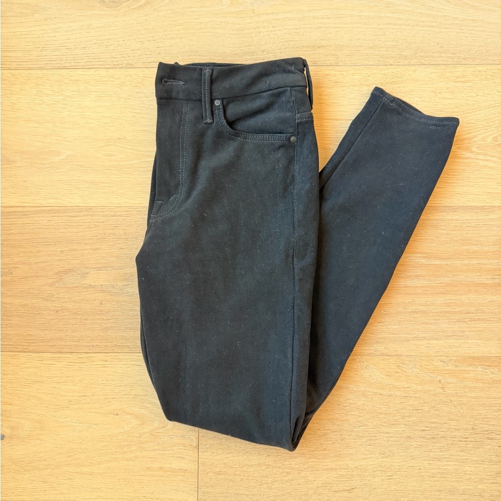 Mother High Waisted Looker Faux Suede Skinny Pants – Black | Size 27